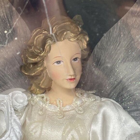 Optic Glow By Puleo 12” Fiber Optic Angel Color Changing Lights Tree Topper NOS - Picture 2 of 8